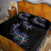 New Zealand Quilt Bed Set Aotearoa Silver Fern Mixed Papua Shell Purple Vibe - Wonder Print Shop