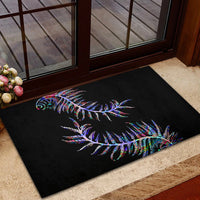 New Zealand Rubber Doormat Aotearoa Silver Fern Mixed Papua Shell Purple Vibe - Wonder Print Shop