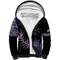 New Zealand Sherpa Hoodie Aotearoa Silver Fern Mixed Papua Shell Purple Vibe - Wonder Print Shop