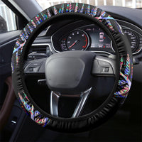 New Zealand Steering Wheel Cover Aotearoa Silver Fern Mixed Papua Shell Purple Vibe - Wonder Print Shop