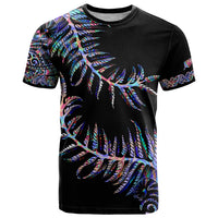 New Zealand T Shirt Aotearoa Silver Fern Mixed Papua Shell Purple Vibe - Wonder Print Shop