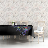 New Zealand Tablecloth Aotearoa Silver Fern Mixed Papua Shell Purple Vibe - Wonder Print Shop