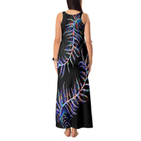 New Zealand Tank Maxi Dress Aotearoa Silver Fern Mixed Papua Shell Purple Vibe - Wonder Print Shop