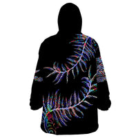 New Zealand Wearable Blanket Hoodie Aotearoa Silver Fern Mixed Papua Shell Purple Vibe - Wonder Print Shop