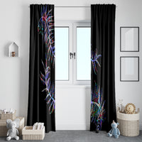 New Zealand Window Curtain Aotearoa Silver Fern Mixed Papua Shell Purple Vibe - Wonder Print Shop