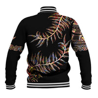 New Zealand Baseball Jacket Aotearoa Silver Fern Mixed Papua Shell Red Vibe LT9 - Wonder Print Shop