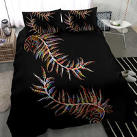 New Zealand Bedding Set Aotearoa Silver Fern Mixed Papua Shell Red Vibe LT9 - Wonder Print Shop