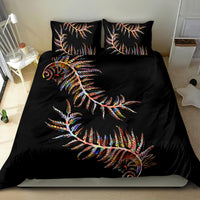New Zealand Bedding Set Aotearoa Silver Fern Mixed Papua Shell Red Vibe LT9 - Wonder Print Shop