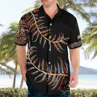 New Zealand Hawaiian Shirt Aotearoa Silver Fern Mixed Papua Shell Red Vibe - Wonder Print Shop