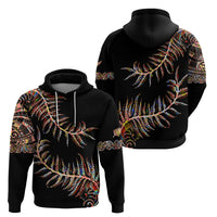 New Zealand Hoodie Aotearoa Silver Fern Mixed Papua Shell Red Vibe - Wonder Print Shop