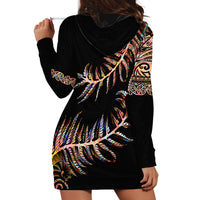 New Zealand Hoodie Dress Aotearoa Silver Fern Mixed Papua Shell Red Vibe - Wonder Print Shop