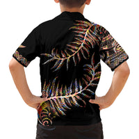 New Zealand Kid Hawaiian Shirt Aotearoa Silver Fern Mixed Papua Shell Red Vibe - Wonder Print Shop