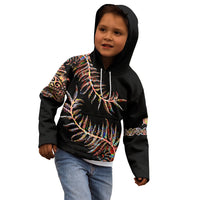 New Zealand Kid Hoodie Aotearoa Silver Fern Mixed Papua Shell Red Vibe - Wonder Print Shop