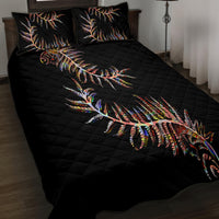 New Zealand Quilt Bed Set Aotearoa Silver Fern Mixed Papua Shell Red Vibe - Wonder Print Shop
