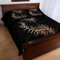 New Zealand Quilt Bed Set Aotearoa Silver Fern Mixed Papua Shell Red Vibe - Wonder Print Shop