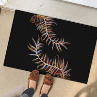 New Zealand Rubber Doormat Aotearoa Silver Fern Mixed Papua Shell Red Vibe - Wonder Print Shop