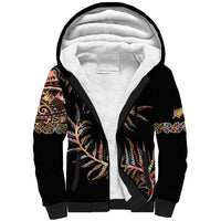 New Zealand Sherpa Hoodie Aotearoa Silver Fern Mixed Papua Shell Red Vibe - Wonder Print Shop