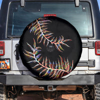 New Zealand Spare Tire Cover Aotearoa Silver Fern Mixed Papua Shell Red Vibe - Wonder Print Shop