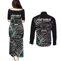 New Zealand Rugby Couples Matching Puletasi Dress and Long Sleeve Button Shirt NZ Black Fern Champions History With Papua Shell LT9 - Wonder Print Shop