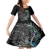 New Zealand Rugby Family Matching Mermaid Dress and Hawaiian Shirt NZ Black Fern Champions History With Papua Shell LT9 - Wonder Print Shop