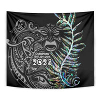 New Zealand Rugby Tapestry NZ Black Fern Champions History With Papua Shell - Wonder Print Shop