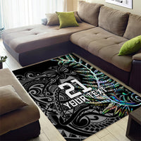 Custom New Zealand Rugby Area Rug NZ Black Fern Champions History With Papua Shell LT9 - Wonder Print Shop