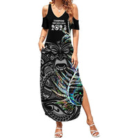 Custom New Zealand Rugby Summer Maxi Dress NZ Black Fern Champions History With Papua Shell - Wonder Print Shop