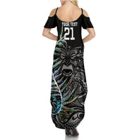 Custom New Zealand Rugby Summer Maxi Dress NZ Black Fern Champions History With Papua Shell - Wonder Print Shop