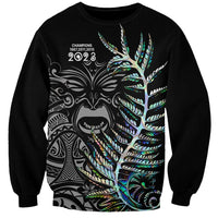 Custom New Zealand Rugby Sweatshirt NZ Black Fern Champions History With Papua Shell - Wonder Print Shop