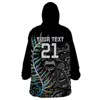 Custom New Zealand Rugby Wearable Blanket Hoodie NZ Black Fern Champions History With Papua Shell - Wonder Print Shop
