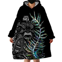 Custom New Zealand Rugby Wearable Blanket Hoodie NZ Black Fern Champions History With Papua Shell - Wonder Print Shop