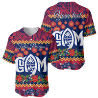 Personalised Guam Christmas Baseball Jersey Felis Pusgua Santa Beach Polynesian Pattern LT9 - Wonder Print Shop