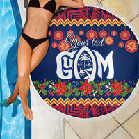 Personalised Guam Christmas Beach Blanket Felis Pusgua Santa Beach Polynesian Pattern LT9 - Wonder Print Shop