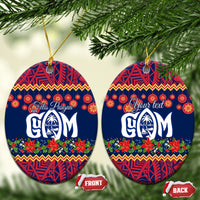 Personalised Guam Christmas Ceramic Ornament Felis Pusgua Santa Beach Polynesian Pattern LT9 - Wonder Print Shop