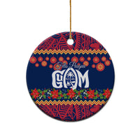 Personalised Guam Christmas Ceramic Ornament Felis Pusgua Santa Beach Polynesian Pattern LT9 - Wonder Print Shop