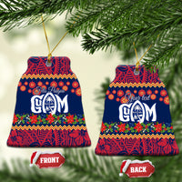 Personalised Guam Christmas Ceramic Ornament Felis Pusgua Santa Beach Polynesian Pattern LT9 - Wonder Print Shop