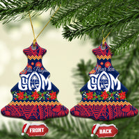 Personalised Guam Christmas Ceramic Ornament Felis Pusgua Santa Beach Polynesian Pattern LT9 - Wonder Print Shop