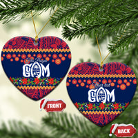 Personalised Guam Christmas Ceramic Ornament Felis Pusgua Santa Beach Polynesian Pattern LT9 - Wonder Print Shop