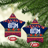 Personalised Guam Christmas Ceramic Ornament Felis Pusgua Santa Beach Polynesian Pattern LT9 - Wonder Print Shop