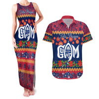 Personalised Guam Christmas Couples Matching Tank Maxi Dress and Hawaiian Shirt Felis Pusgua Santa Beach Polynesian Pattern LT9 - Wonder Print Shop