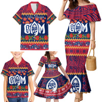 Personalised Guam Christmas Family Matching Mermaid Dress and Hawaiian Shirt Felis Pusgua Santa Beach Polynesian Pattern LT9 - Wonder Print Shop