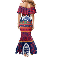 Personalised Guam Christmas Family Matching Mermaid Dress and Hawaiian Shirt Felis Pusgua Santa Beach Polynesian Pattern LT9 - Wonder Print Shop