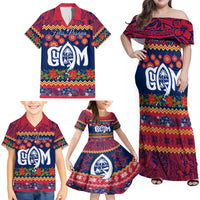 Personalised Guam Christmas Family Matching Off Shoulder Maxi Dress and Hawaiian Shirt Felis Pusgua Santa Beach Polynesian Pattern LT9 - Wonder Print Shop