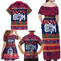 Personalised Guam Christmas Family Matching Off Shoulder Maxi Dress and Hawaiian Shirt Felis Pusgua Santa Beach Polynesian Pattern LT9 - Wonder Print Shop