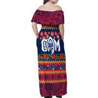 Personalised Guam Christmas Family Matching Off Shoulder Maxi Dress and Hawaiian Shirt Felis Pusgua Santa Beach Polynesian Pattern LT9 - Wonder Print Shop