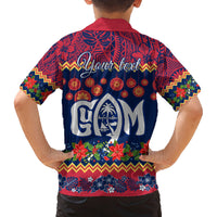 Personalised Guam Christmas Family Matching Summer Maxi Dress and Hawaiian Shirt Felis Pusgua Santa Beach Polynesian Pattern - Wonder Print Shop