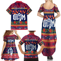 Personalised Guam Christmas Family Matching Summer Maxi Dress and Hawaiian Shirt Felis Pusgua Santa Beach Polynesian Pattern - Wonder Print Shop