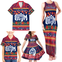 Personalised Guam Christmas Family Matching Tank Maxi Dress and Hawaiian Shirt Felis Pusgua Santa Beach Polynesian Pattern - Wonder Print Shop