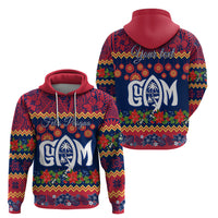 Personalised Guam Christmas Hoodie Felis Pusgua Santa Beach Polynesian Pattern - Wonder Print Shop