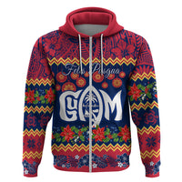 Personalised Guam Christmas Hoodie Felis Pusgua Santa Beach Polynesian Pattern - Wonder Print Shop